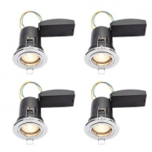 Wickes LED Premium Fire Rated Downlights Chrome Finish 4 Pac