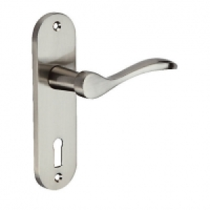 Wickes Elda Lock Handle Satin Nickel Finish