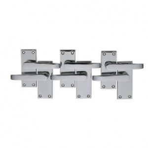 Wickes New York Victorian Straight Latch Handle Set Chrome F