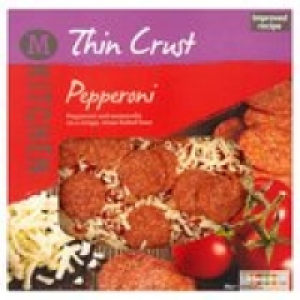 M Kitchen Thin Crust Pepperoni Pizza