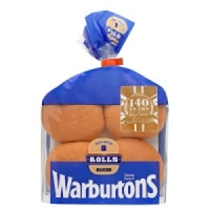 Warburtons 8 Soft White Rolls Sliced £1.00