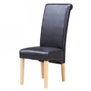 London Faux Leather Dining Chairs Brown Set of 2 £83.99