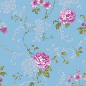 Graham & Brown Northern Rose Decorative Wallpaper Blue / Pin