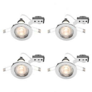 Wickes LED Downlights Chrome Finish 4 Pack £23.99