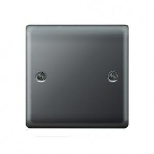 Wickes Blanking Plate 1 Gang Black Nickel Raised Plate