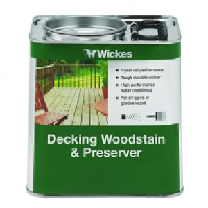 Wickes Decking Woodstain & Preserver 2.5L Dark Brown £11.99