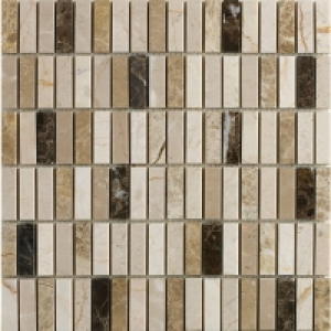 Wickes Emperador Mix Polished Mosaic Tile (15 x 50mm) 305m x