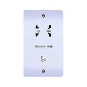 MK Dual Voltage Shaver Socket 2 Gang White K0701PPK £29.99