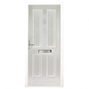 Wickes London Composite Door White 4 Panel 2100 x 880mm Righ