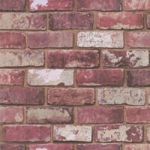 Hemingway Brick Decorative Wallpaper Red