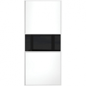 Wickes Sliding Wardrobe Door Fineline White Panel & Black Gl