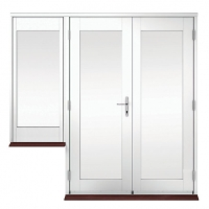 Wickes Derwent Softwood French Doors White Finish 4ft with 1