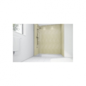 Wickes Chalk LAMINATE1700 x 900mm 2 Sided Shower Panel Kit