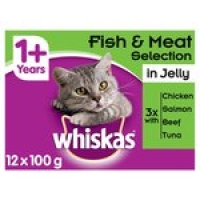 Morrisons  Whiskas Pouches 1+ Fish Meat In Jelly 12