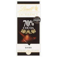 Tesco  Lindt Excellence 70% Cocoa Chocolate Bar 100G