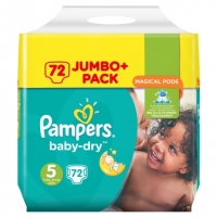 BMStores  Pampers Baby Dry Nappies 72 Jumbo Pack Size 5