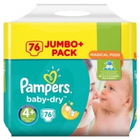 BMStores  Pampers Baby Dry Nappies 76 Jumbo Pack Size 4+