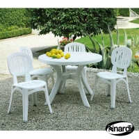 QDStores  Toscana Garden Furniture Set (Supplied with 4 White Elba Cha