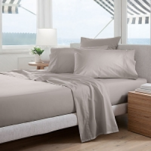 Pale grey 300 thread count percale sheet pillow case pair £10.50
