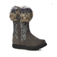 Debenhams Bluezoo Girls grey fur trim boots