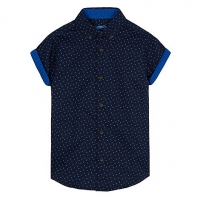 Debenhams Bluezoo Boys navy geometric print shirt