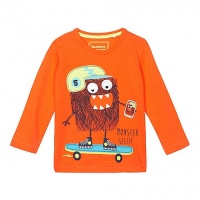 Debenhams Bluezoo Boys orange skating monster print t-shirt