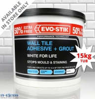 InExcess  Evo-Stik White For Life Wall Tile Adhesive & Grout 15kg Extr