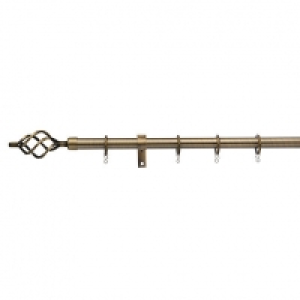 16/19mm Extendable Cage Curtain Pole 120-210cm Antique Brass