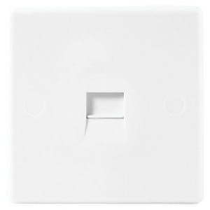 Wickes Secondary Telephone Socket 1 Gang Slimline White &pound;2.99