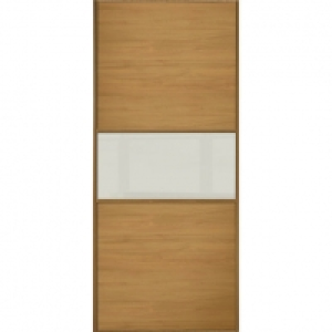 Wickes Sliding Wardrobe Door Fineline Oak Panel & Soft White