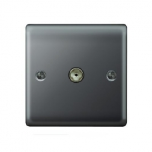 Wickes Coaxial Socket 1 Gang Black Raised Plate £10.49