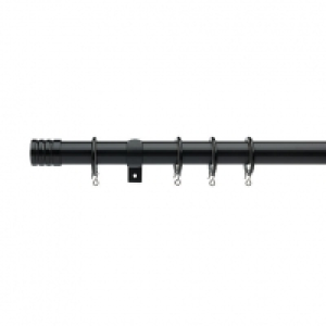25/28mm Extendable Stud Curtain Pole 180-320cm Black