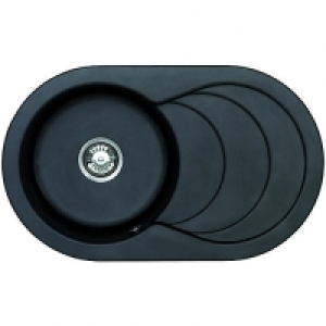 Wickes Asterite Oval Single Bowl Kitchen Sink Black £129.00