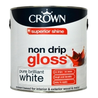 Wilko  Crown Non Drip Gloss Paint Pure Brilliant White 2.5L