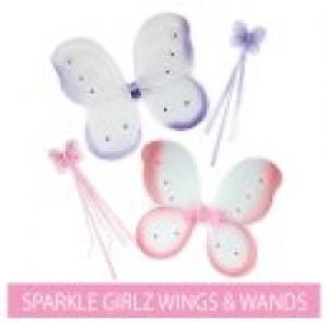 Asda Sparkle Girlz Fairytale Wings & Wand Set