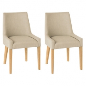 Pair of stone beige Ella upholstered tub dining chairs wit &pound;222.00