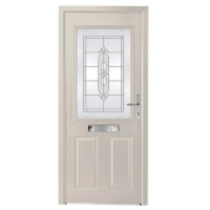 Wickes Avon Composite Door White 2 Panel 2100 x 880mm Left O