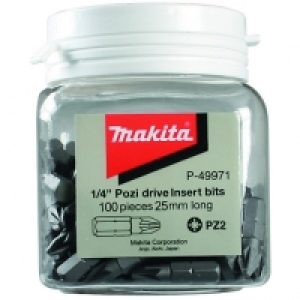 Makita P-49971 Screwdriver Bit Pozi No2 25x100mm Pack 100 &pound;16.79