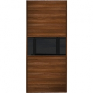 Wickes Sliding Wardrobe Door Fineline Walnut Panel & Black G