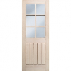 Wickes Geneva Internal Cottage Oak Veneer Door Glazed 5 Pane