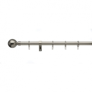16/19mm Extendable Curtain Pole 180-320cm Satin Steel