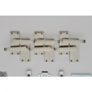 Wickes Toronto Victorian Straight Latch Handle Set Satin Nic
