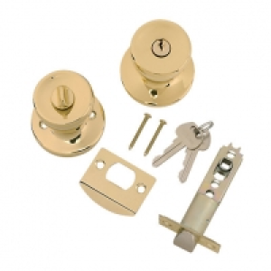 Wickes Entrance Knob Set Brass Finish