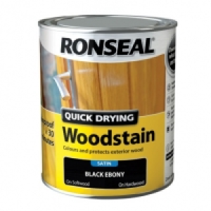 Ronseal Quick Drying Woodstain Satin Black Ebony 750ml