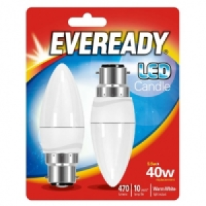 Eveready LED Candle Bulbs B22 40W 2pk