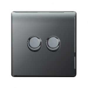 Wickes Dimmer Switch 2 Gang 2 Way 400W Black Nickel Screwles