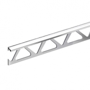 Homelux 10mm Metal Straight Edge Silver Effect Tile Trim