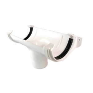Wickes White Roundline Gutter Running Outlet