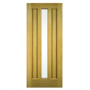 Wickes York External Oak Veneer Door Glazed 2032 x 813mm