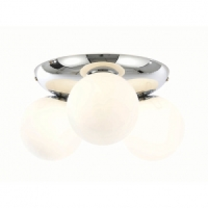 Spa Cepheus 3 Light Bathroom Flush Ceiling Light Chrome